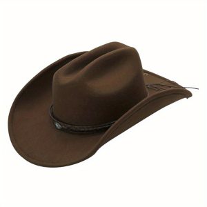 Manuel Ultra Felt Faux Leather Stone Western Drifter Hat