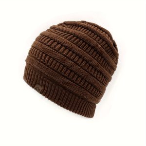 Winter Thickened And Fleece Beanie With Wool Loose Knitted Hat Woven Standard Warm Windproof Fashion Casual Woman Hat