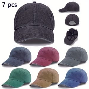 7-pack Washed Distressed Vintage Fashion Baseball Caps For Men And Women