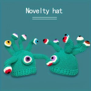 Whimsical Cartoon Monster Knitted Hat