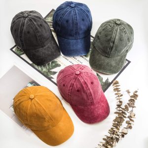 5 Pieces Unisex Cotton Vintage Baseball Cap Low Profile Unstructured Baseball Hat Washed Distressed Twill Adjustable Dad Hat