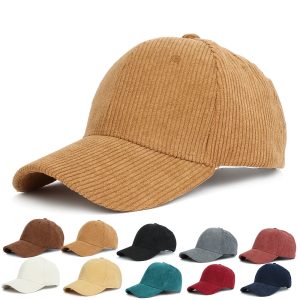 Vintage Corduroy Baseball Cap, Soft Snapback Hat for Men & Women, Casual Outdoor Dad Hat